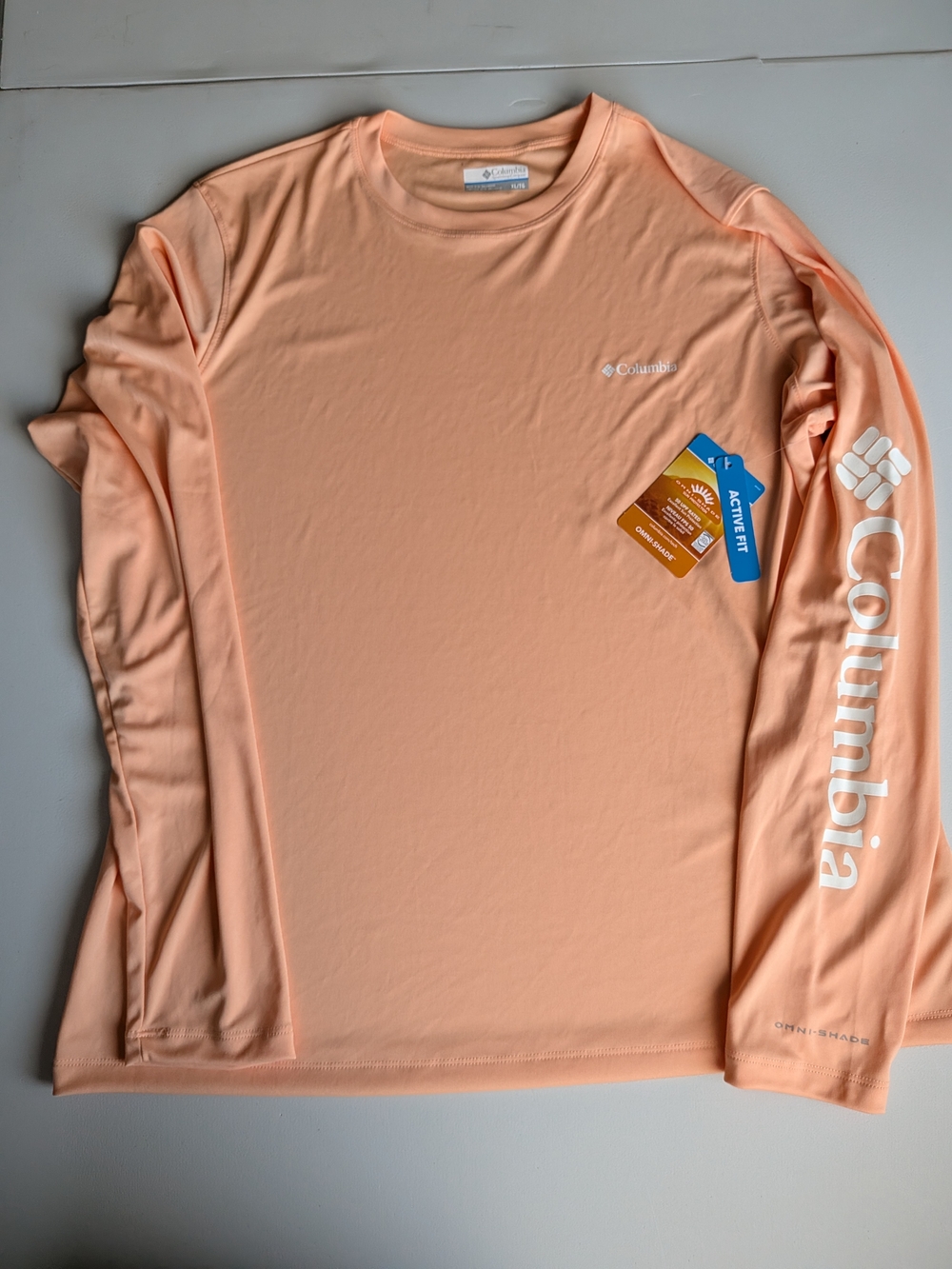 Columbia Long Sleeve Omni Shade — Peach | 50 UPF